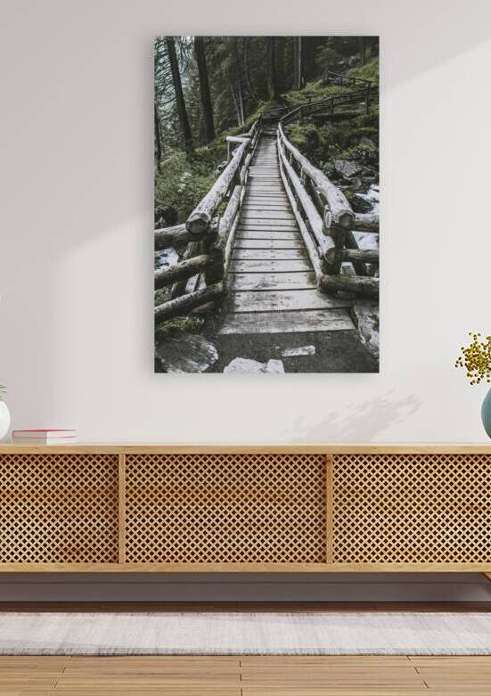 wood bridge near saent waterfall  by Gualtiero Boffi