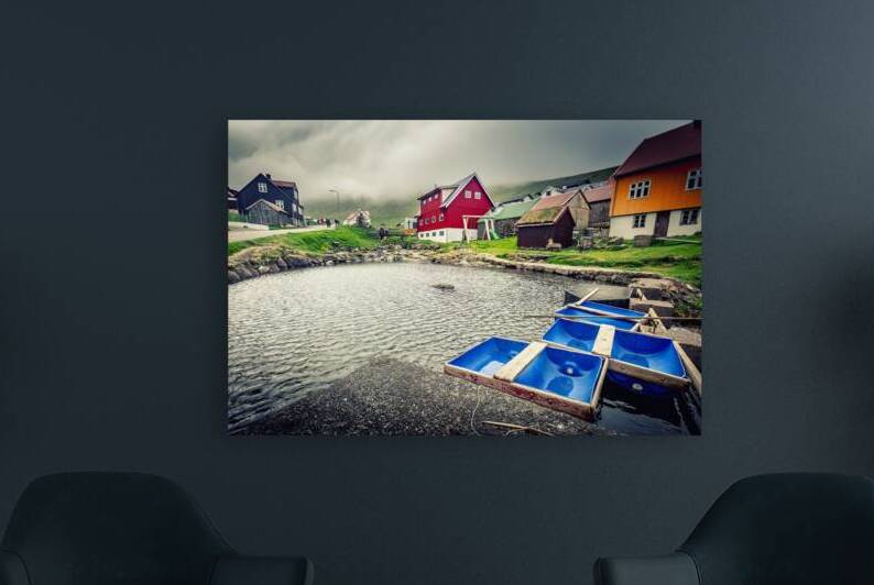 gjogv village in faroe island by Gualtiero Boffi