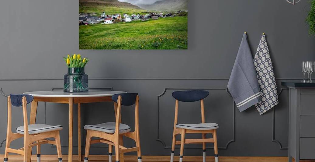 gjogv village in faroe island by Gualtiero Boffi