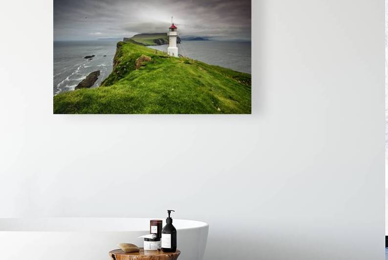 lighthouse in mykines faroe  by Gualtiero Boffi
