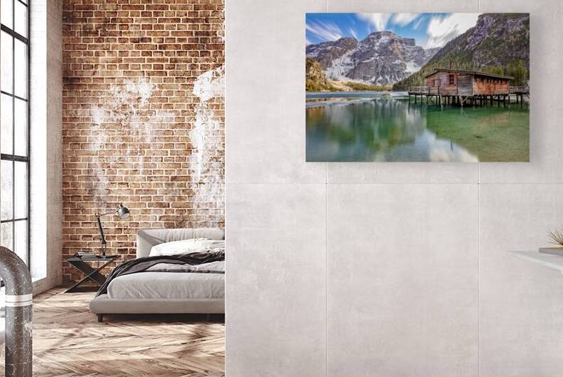 braies lake on alps by Gualtiero Boffi