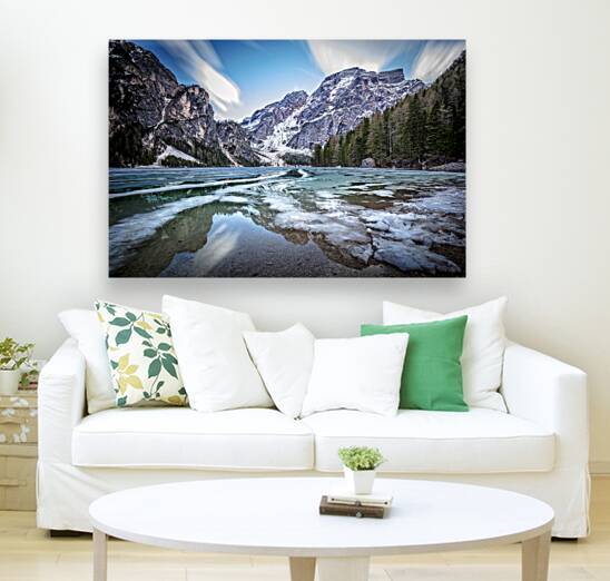 partial freeze braies lake by Gualtiero Boffi