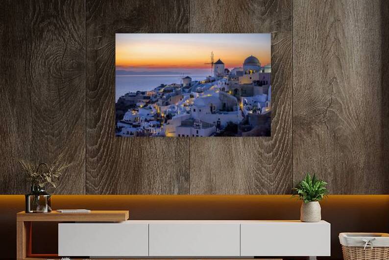 oia at sunset by Gualtiero Boffi