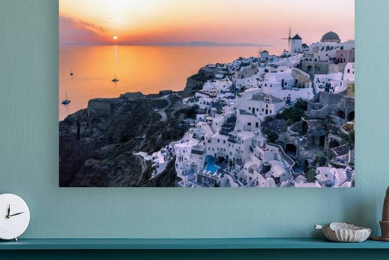 oia at sunset by Gualtiero Boffi