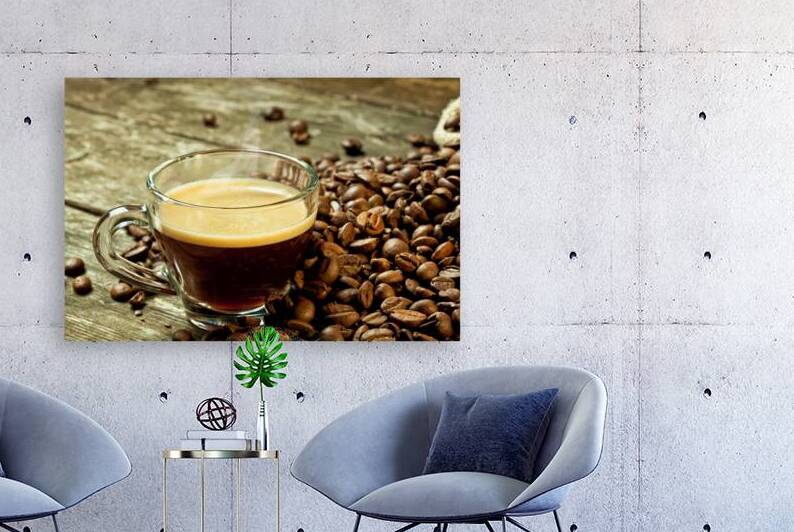 espresso and coffee grain by Gualtiero Boffi