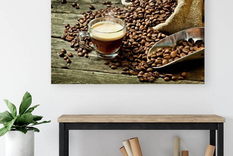 espresso and coffee grain by Gualtiero Boffi