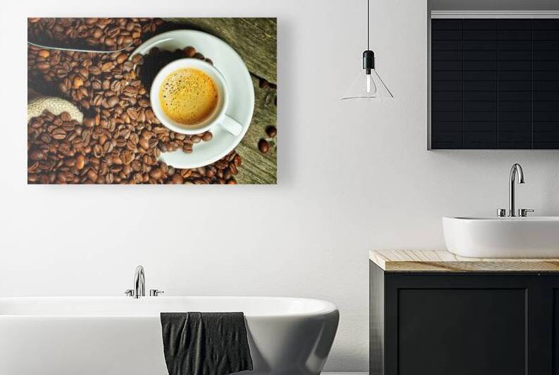 espresso and coffee grain by Gualtiero Boffi