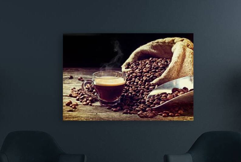 espresso and coffee grain by Gualtiero Boffi