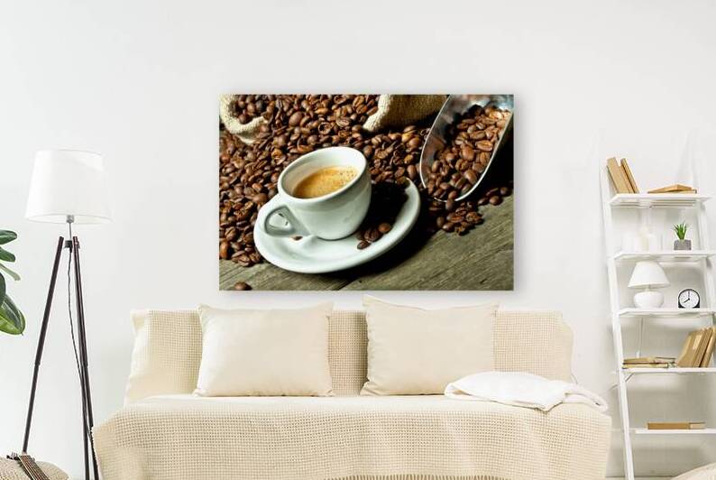 espresso and coffee grain by Gualtiero Boffi
