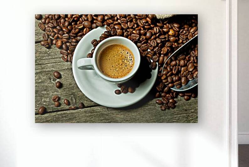 espresso and coffee grain by Gualtiero Boffi
