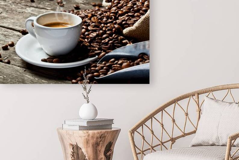 espresso and coffee grain by Gualtiero Boffi