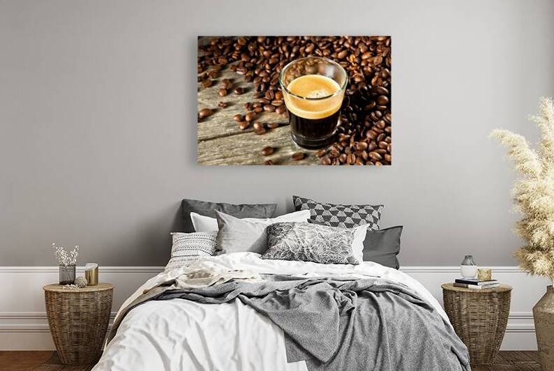 espresso and coffee grain by Gualtiero Boffi