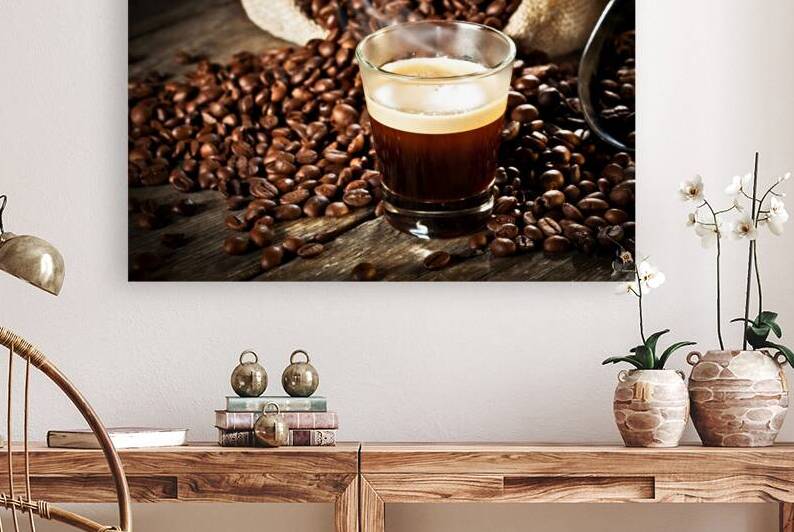 espresso and coffee grain by Gualtiero Boffi