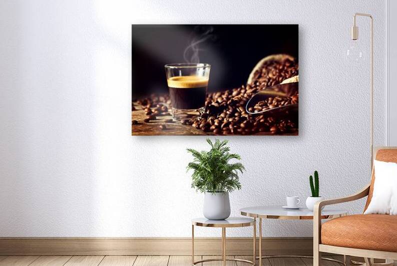 espresso and coffee grain by Gualtiero Boffi