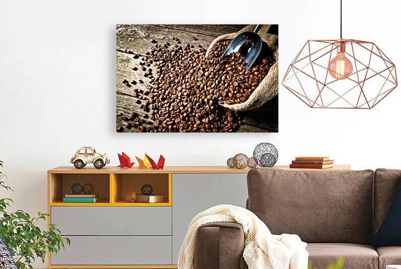espresso and coffee grain by Gualtiero Boffi