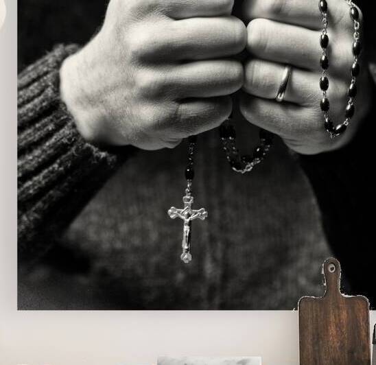 hands and rosary by Gualtiero Boffi