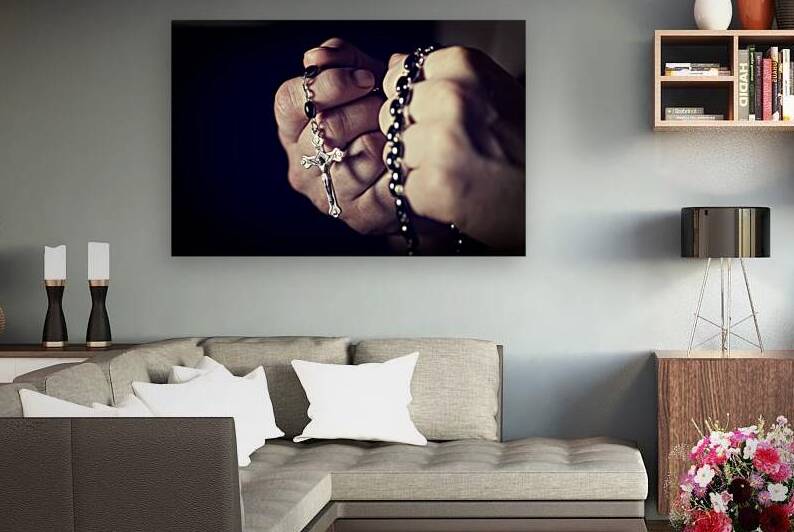 hands and rosary by Gualtiero Boffi