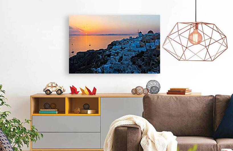 oia at sunset by Gualtiero Boffi