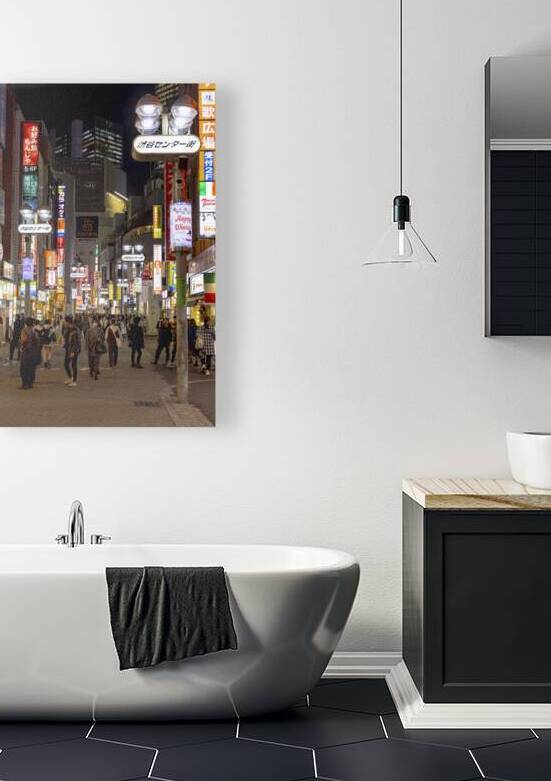 Street with illuminated signs in the Kabukicho district by Gualtiero Boffi
