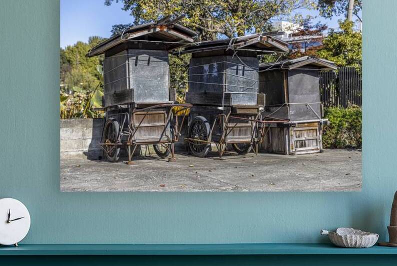 Traditional asian street food carts parked outdoors by Gualtiero Boffi