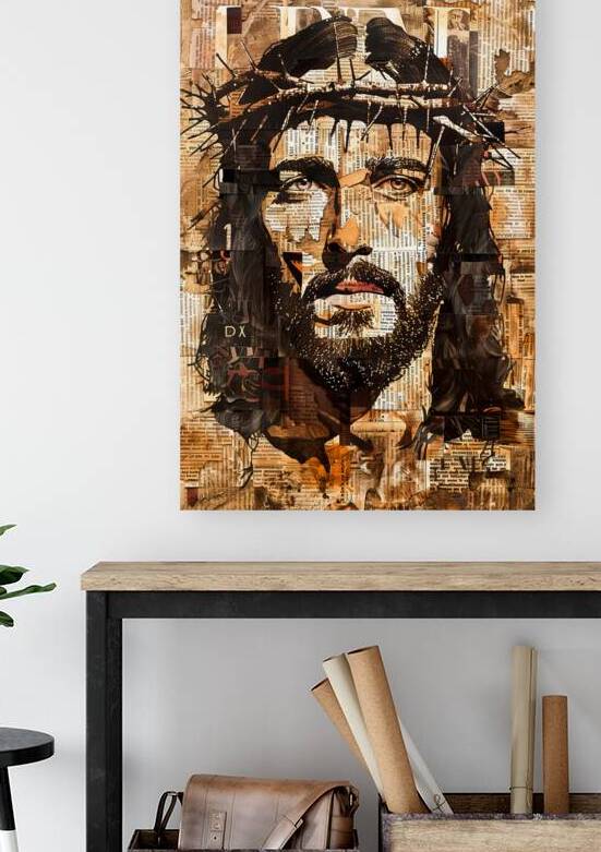 bearded man with vintage newspaper background by Gualtiero Boffi
