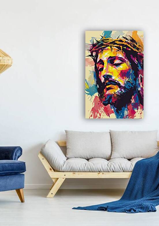 Colorful contemporary artwork of jesus by Gualtiero Boffi
