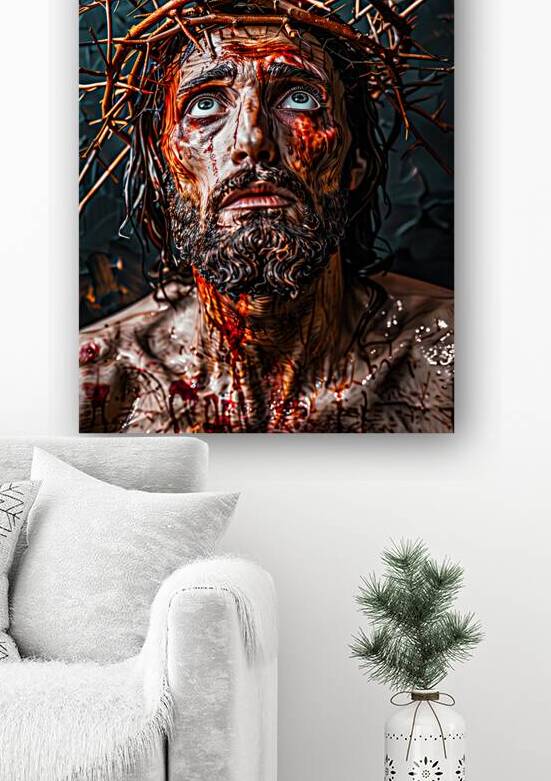 Dramatic depiction of jesus with crown of thorns by Gualtiero Boffi