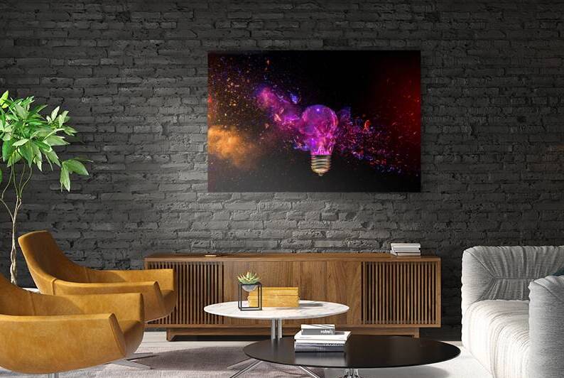 Exploding light bulb concept on dark background by Gualtiero Boffi