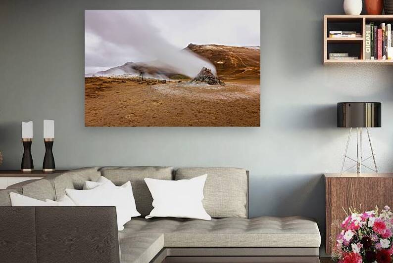 Geothermal vent erupting steam Hverir iceland  by Gualtiero Boffi
