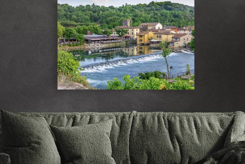 Borghetto sul mincio italy showing the colorful houses by Gualtiero Boffi