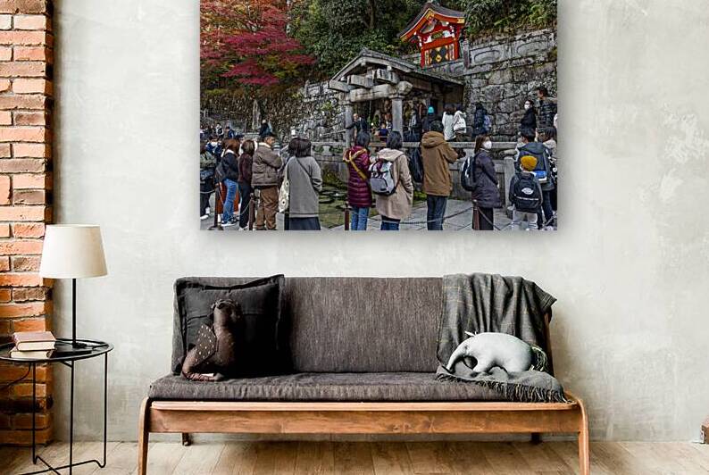 Tourists admiring the architecture of kiyomizu-dera temple in ky by Gualtiero Boffi