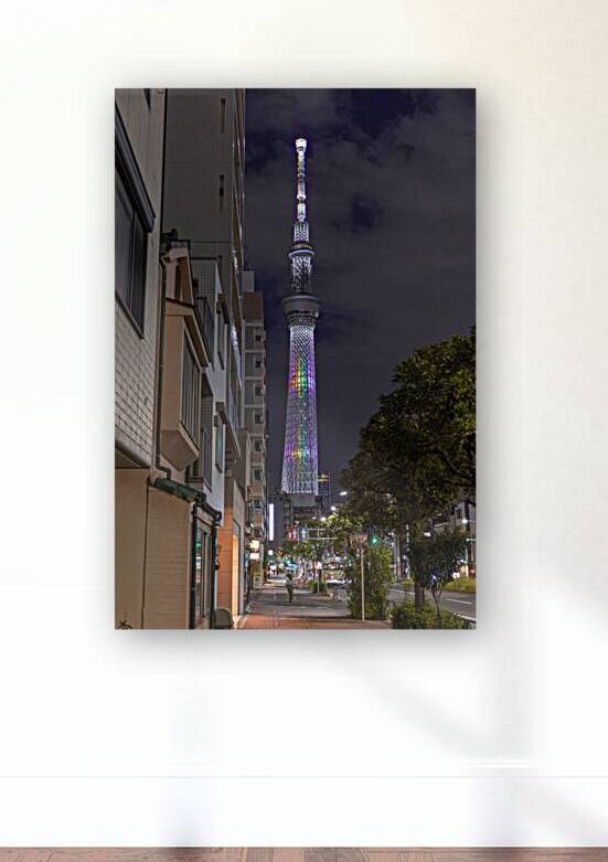 Tokyo skytree towering  night by Gualtiero Boffi