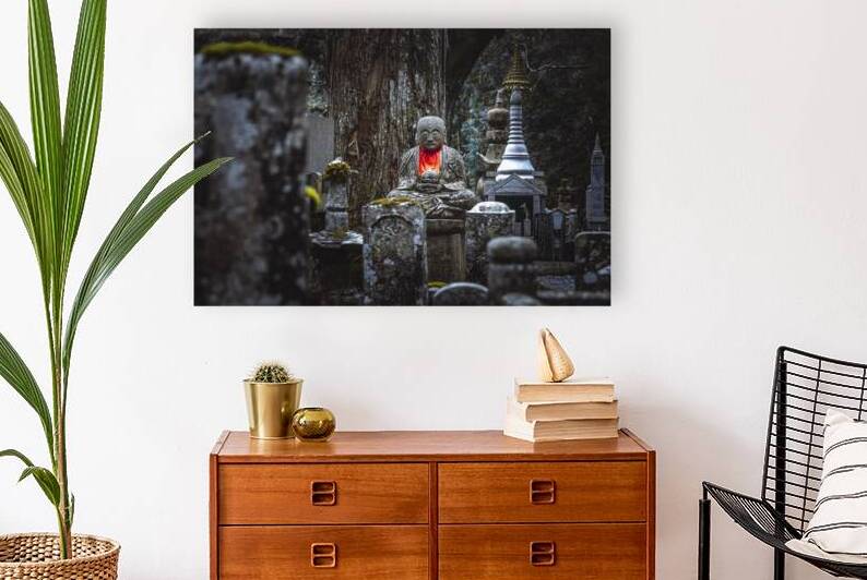 Ancient jizo statue guarding cemetery in japan by Gualtiero Boffi