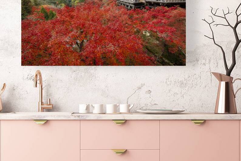 Tourists admiring stunning autumn colors at kiyomizu dera by Gualtiero Boffi