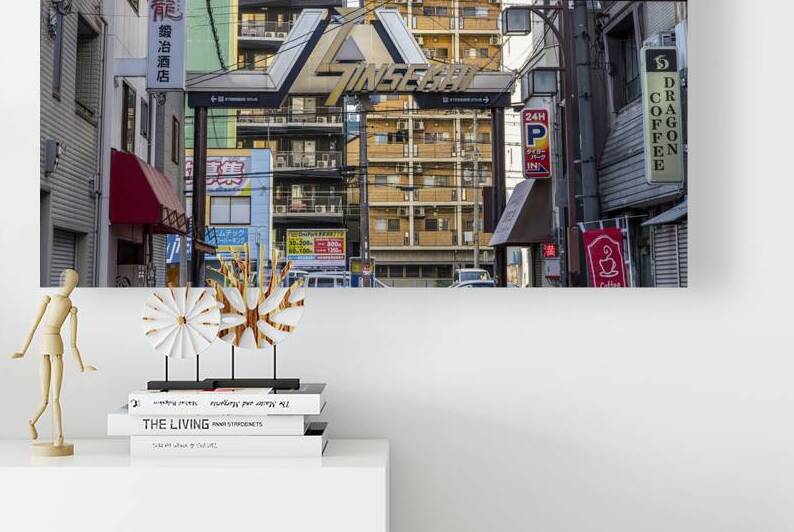 Shinsekai main street entrance arch welcoming visitors to osaka by Gualtiero Boffi