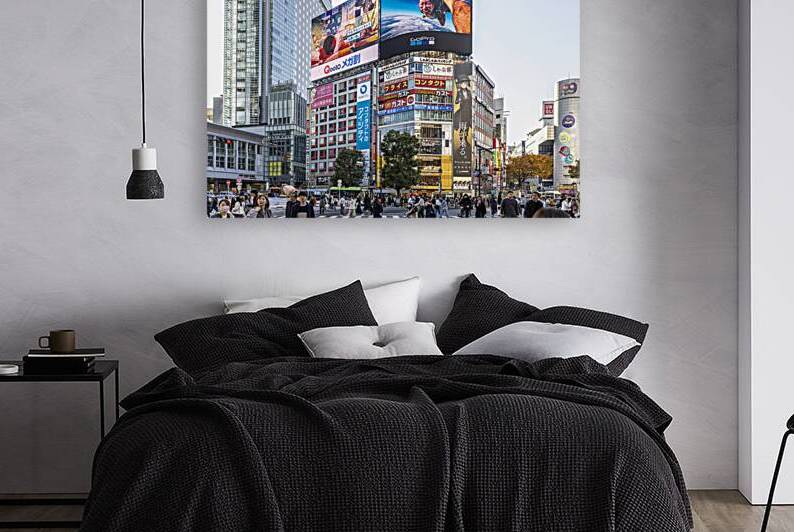 Busy shibuya scramble crossing in tokyo by Gualtiero Boffi
