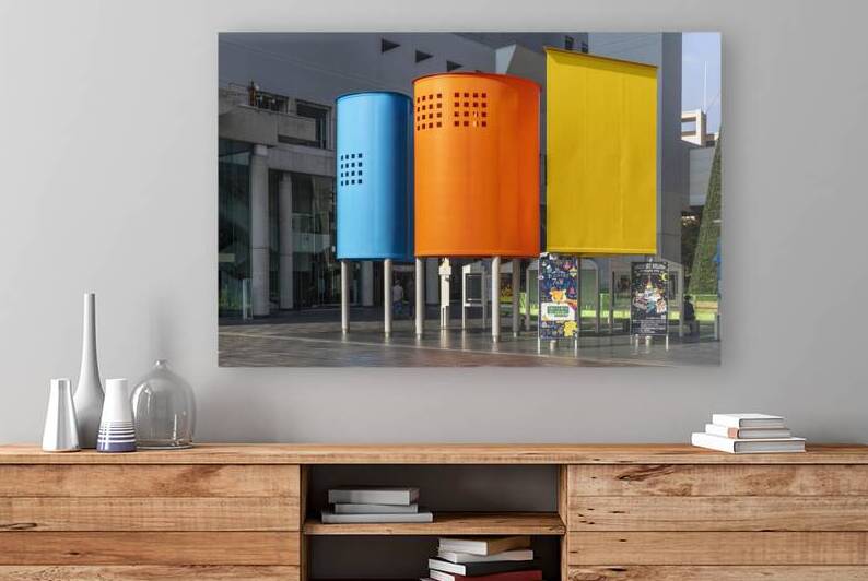 Colorful modern art installation near umeda sky building japan by Gualtiero Boffi