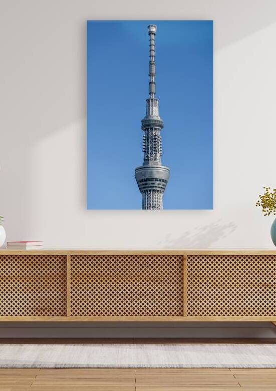 Tokyo skytree standing tall against a vibrant blue sky by Gualtiero Boffi