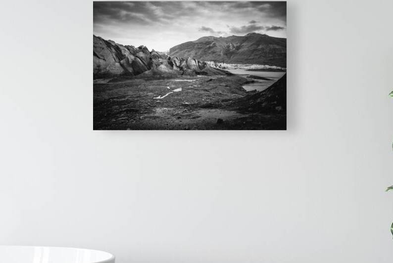 Dramatic landscape showing melting glacier with volcanic ash by Gualtiero Boffi