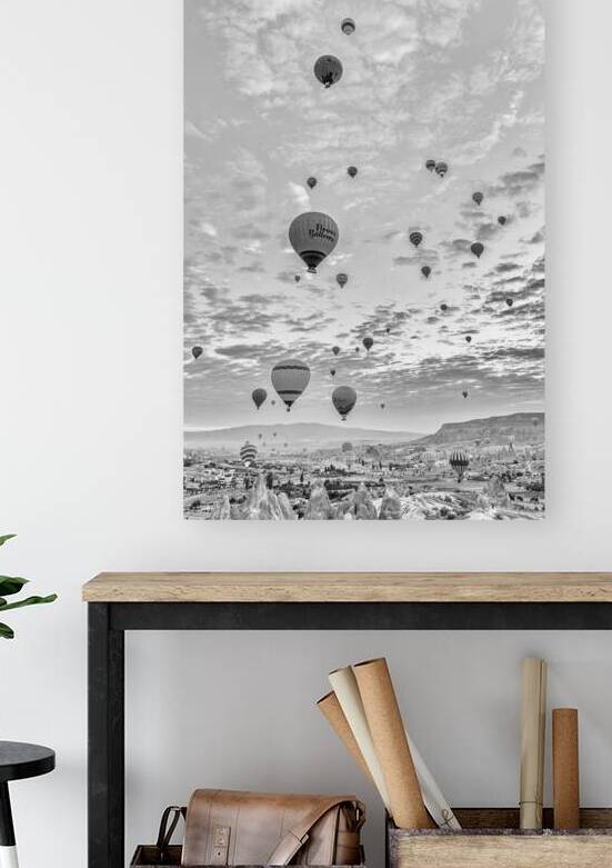 Hot air balloons flying over the fairy chimneys of cappadoci by Gualtiero Boffi