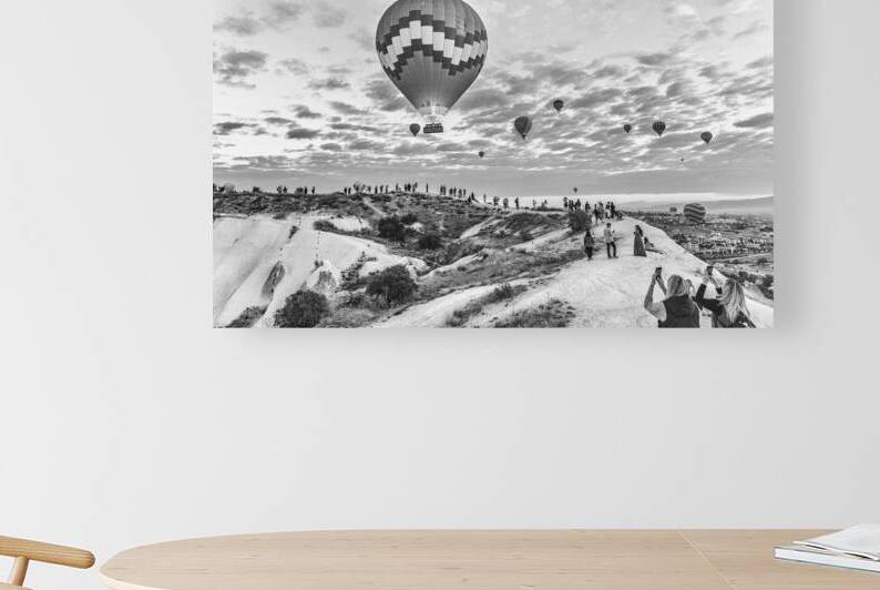 hot air balloons floating over cappadocia  by Gualtiero Boffi