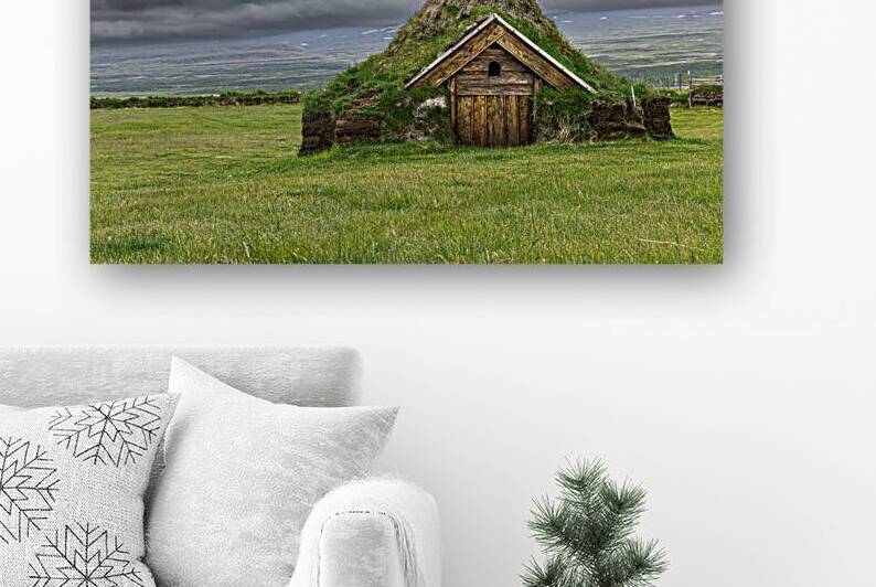 Traditional icelandic turf church  by Gualtiero Boffi
