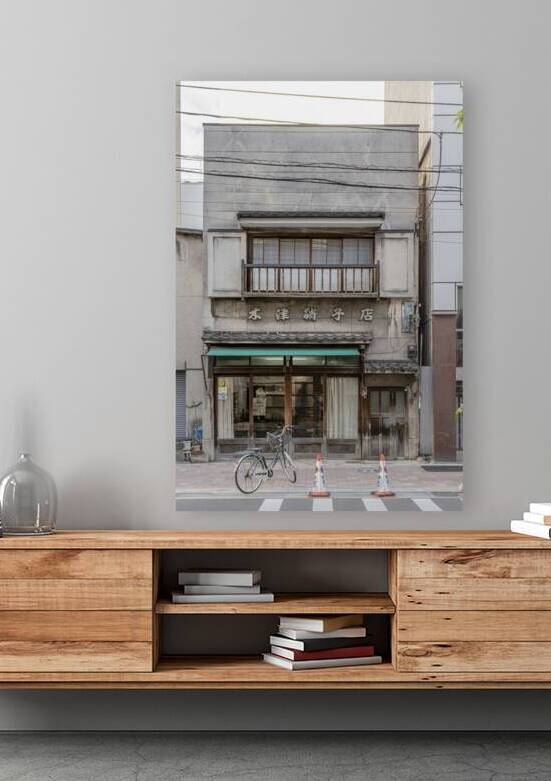 Traditional japanese storefront with weathered facade and awning by Gualtiero Boffi
