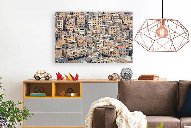 Amman jordan cityscape featuring densely packed residential bu by Gualtiero Boffi