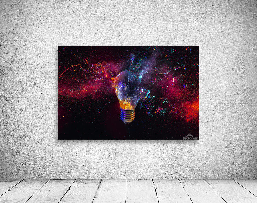 Shattering light bulb background Wall Preview