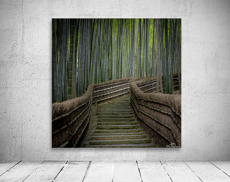 staircase in the bamboo forest of arashiyama  Wall Preview