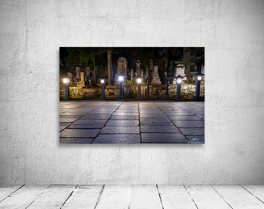 Stone lanterns in Okunoin cemetery  Wall Preview