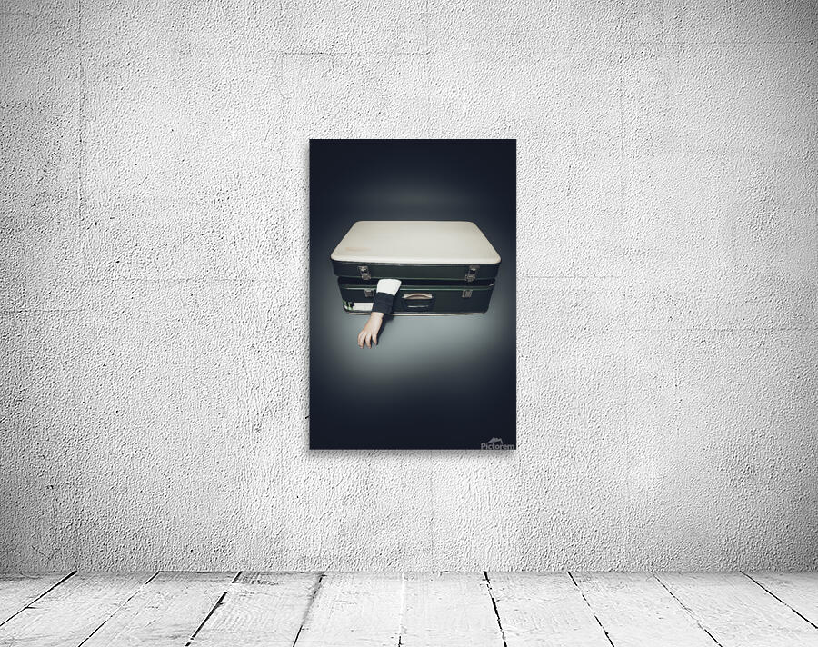 arm sticks out of an suitcase Wall Preview