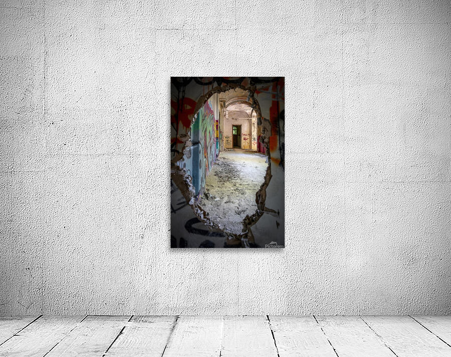 Interior of an abandoned and vandalised building Wall Preview