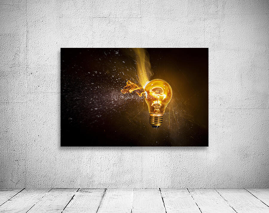 Broken electric bulb explodes  Wall Preview